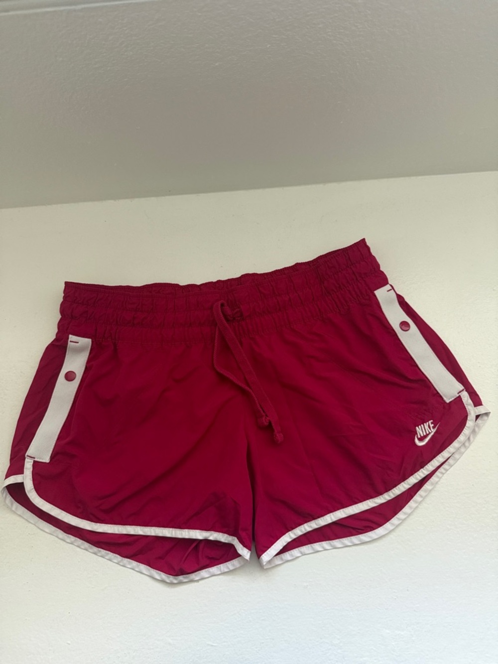 Nike Women's Magenta Athletic Shorts with White Trim